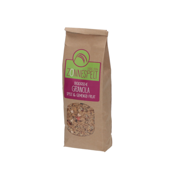 ZONNESPELT GRANOLA_spelt gemengd fruit